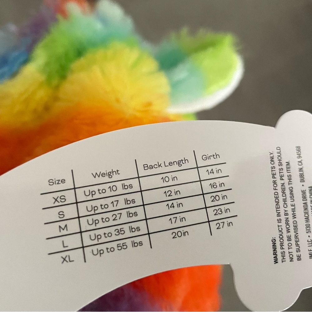 Rainbow Unicorn Pet Halloween Costume - Picture 5 of 6